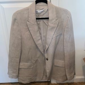 Zara Oversized Linen Blazer